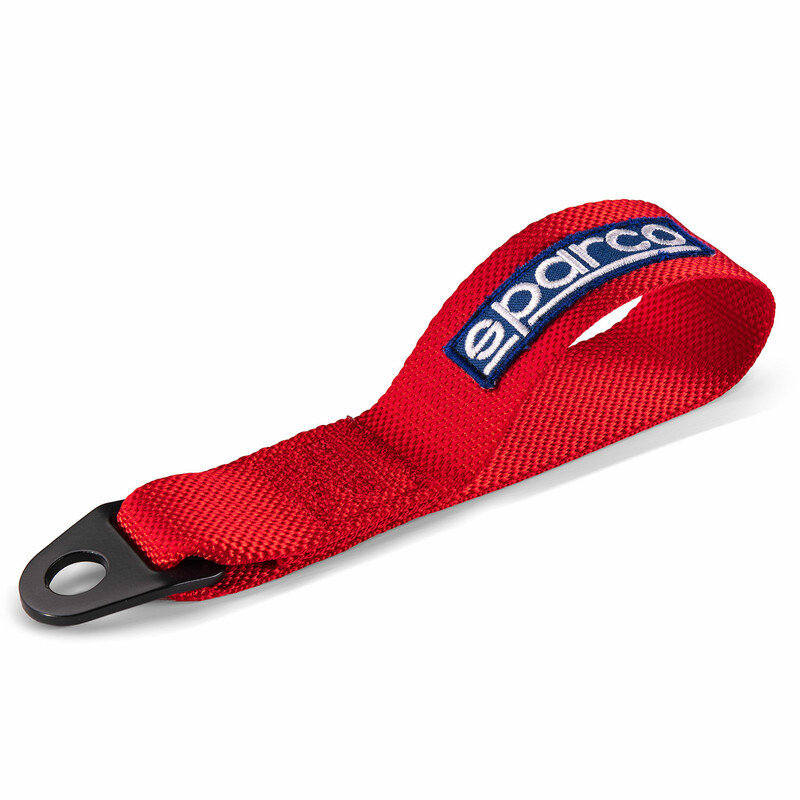 SPARCO SANGLE CROCHET DE REMORQUAGE ROUGE 25 CM FIA