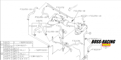 SUBARU Durite Reniflard PCV IMPREZA STI 2001-2005