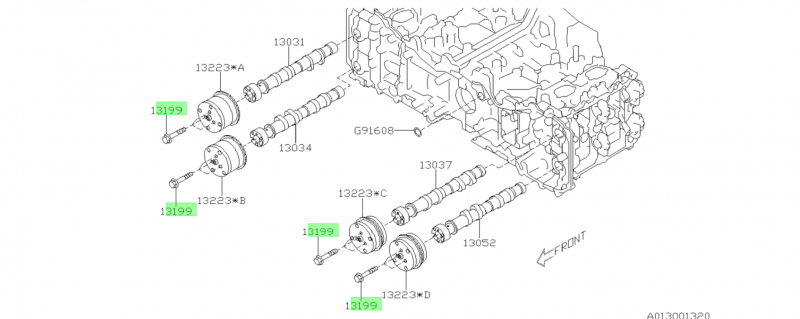 SUBARU VIS DE POULIE ARBRE A CAMES AUTHENTIQUE POUR BRZ ET TOYOTA GT86 2013-2016