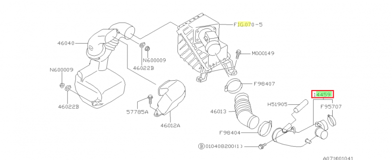 SUBARU DURITE INDUCTION ORIGINE IMPREZA GT 1997-1998