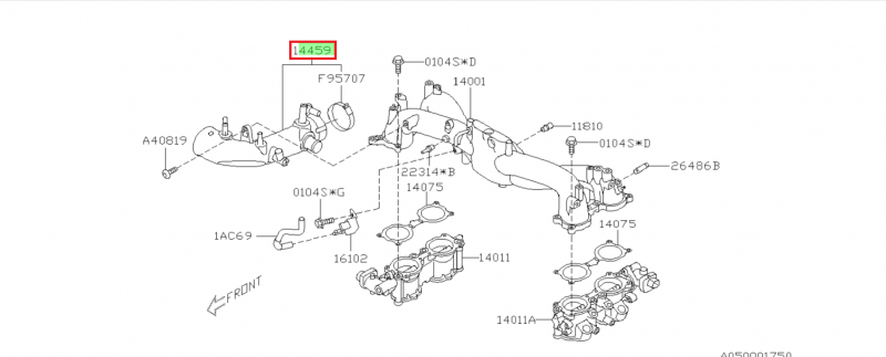 SUBARU AUTHENIQUE DURITE INDUCTION POUR IMPREZA STI 2008-2019