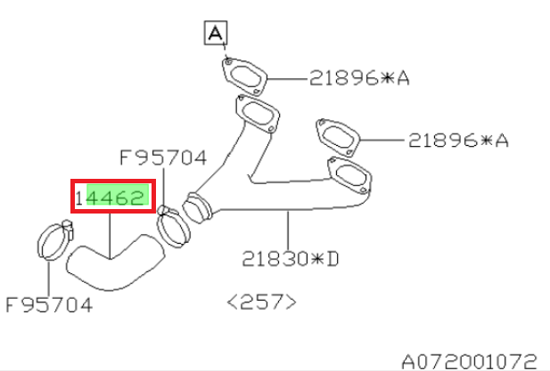 SUBARU Authentique Coude Echangeur Origine Des IMPREZA STI 2006-2019