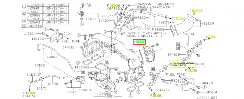SUBARU Joint De Boîtier Papillon Admission Des EE20 IMPREZA WRX Diesel Et FORESTER LEGACY OUTBACK XV