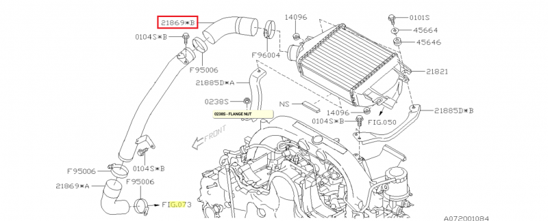 SUBARU DURITE COUDÉ ECHANGEUR AIR DES IMPREZA 2.0TD EE20 2009-2011