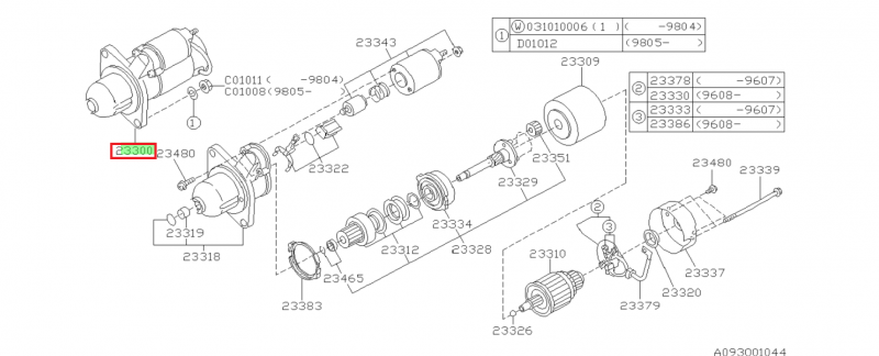 SUBARU Démarreur Origine IMPREZA GT 1993-1997 Et P1 2000