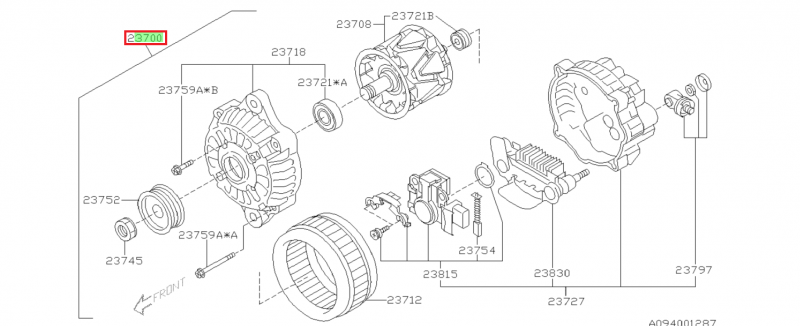 SUBARU Alternateur Origine IMPREZA WRX et STI 2006-2012
