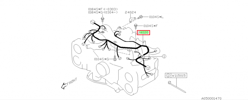 SUBARU FAISCEAU MOTEUR HARNESS IMPREZA WRX 2001-2005