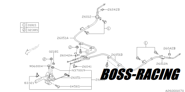 SUBARU Câble De Frein A Main Origine IMPREZA WRX 2005-2007