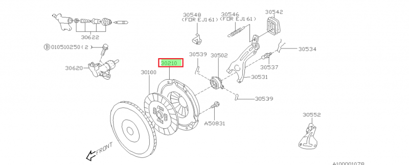 SUBARU Mécanisme Embrayage Origine WRX 2001-2005