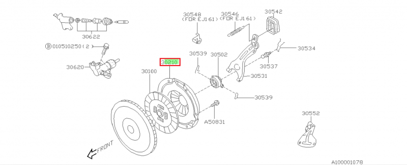 SUBARU Mécanisme Embrayage Origine STI 2001-2003