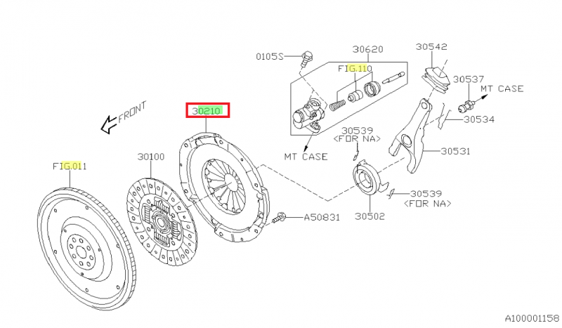 SUBARU MÉCANISME EMBRAYAGE ORIGINE 2.0D EE20 IMPREZA FORESTER LEGACY OUTBACK XV