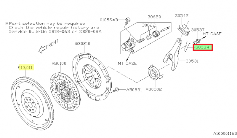 SUBARU Ressort De Fourchette Embrayage Des Impreza / Legacy / Levorg / XV / Forester / BRZ / GT86