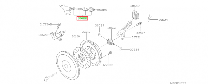 SUBARU Authentique Kit Réparation Récepteur Embrayage GT 1993-2000 Et Forester 1997-2002