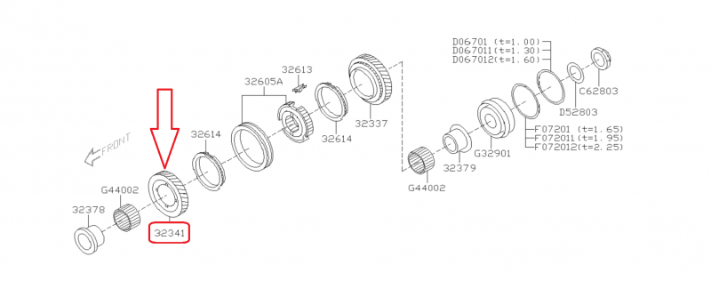 SUBARU Pignon De 5 Pour Boîte 6 vitesses Origine IMPREZA STI 2001-2007