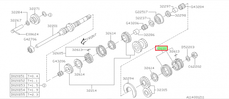 SUBARU Authentique BALADEUR / SYNCHRO 5ÈME Boîte De Vitesses GT 1999-2000 et WRX 2001-2002