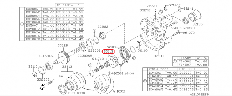 SUBARU Pignon De Transfert 1,1 Avec 30 dents Origine IMPREZA STI 2001-2005