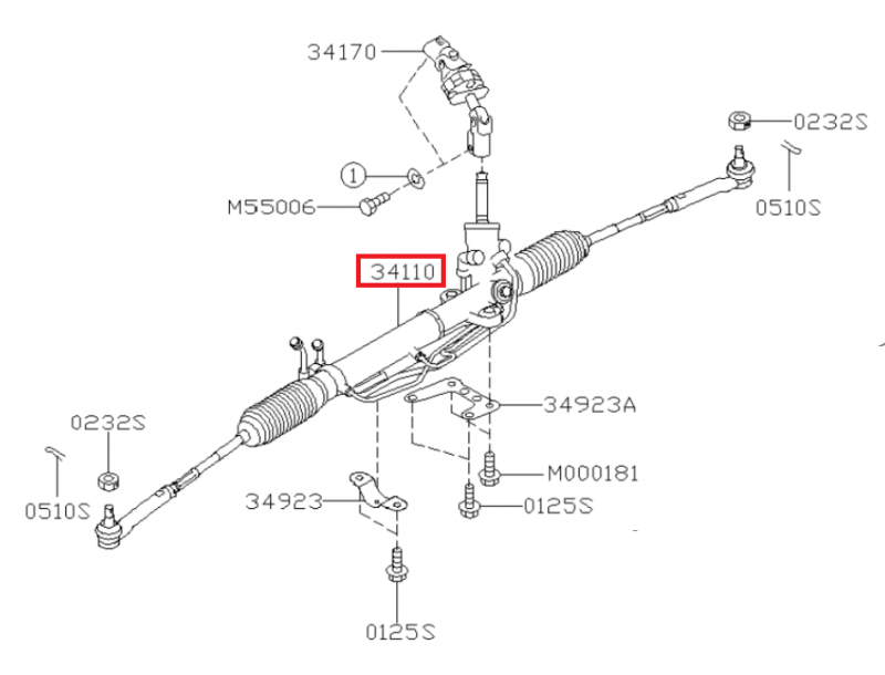 SUBARU Crémaillère De Direction Origine SUBARU IMPREZA STI 2005-2007 LHD