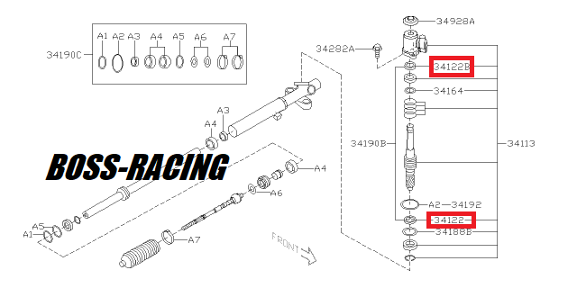 SUBARU Kit De Réparation Joints De Boitier Crémaillère Direction IMPREZA WRX et STI 2008-2019
