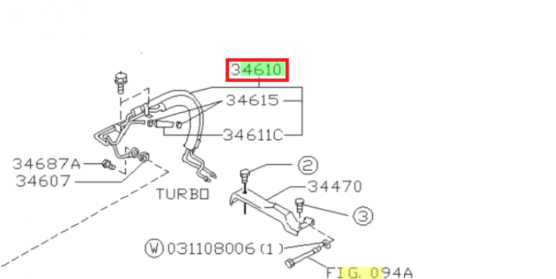 SUBARU Kit Flexible Durite De Direction Assistée GT 1999-2000 LHD