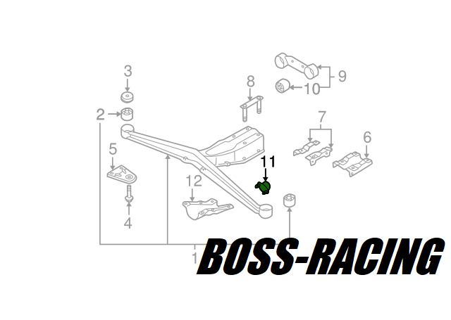 SUBARU SILENT BLOC DE TRAVERSE DIFFÉRENTIEL ARRIÈRE GT 1993-2000 WRX ET STI 2001-2007
