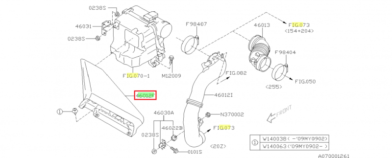 SUBARU Écope Entrée Boite Air WRX 2008-2011 STI 08-14 et 2.0L Turbo Diesel 2008-2011 Legacy 2003-2009 Levorg 2014+ XV 2012-2017