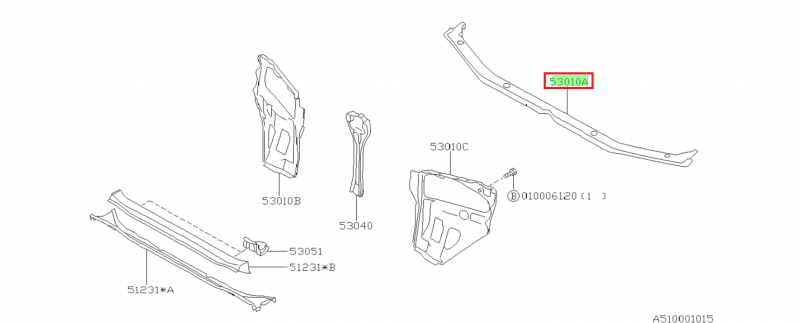 SUBARU Traverse Face Avant Supérieur GT 1993-2000