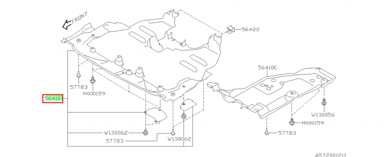 SUBARU Cache Protection Sous Moteur Origine IMPREZA WRX ET STI 2003-2007