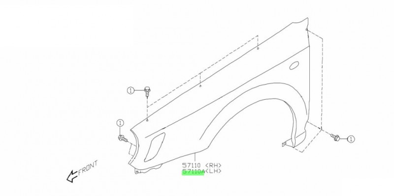SUBARU AUTHENTIQUE AILE AVANT ORIGINE WRX Et STI 2001-2002