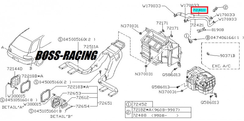 SUBARU Durite Eau Entrée Du Radiateur Chauffage GT 1997-2000 Et Forester Turbo S 1999-2002