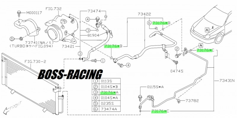 SUBARU JOINT TORIQUE DE CIRCUIT CLIMATISATION A/C IMPREZA GT WRX STI