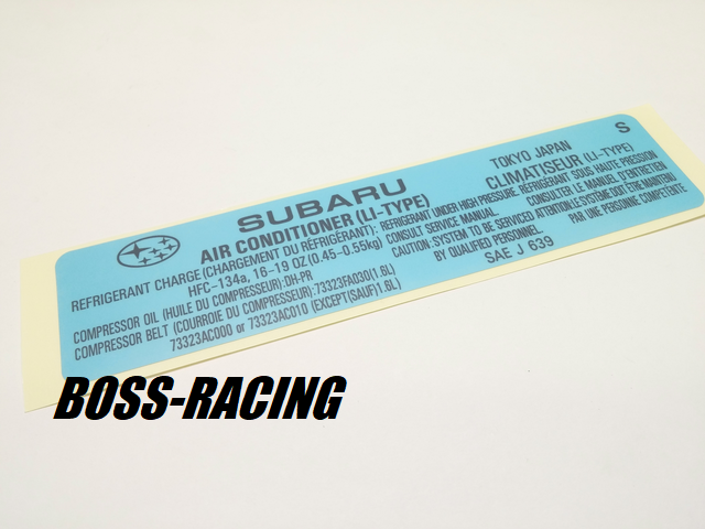 SUBARU Autocollant Origine Air Conditionner Climatisation IMPREZA WRX et STI 2004-2007
