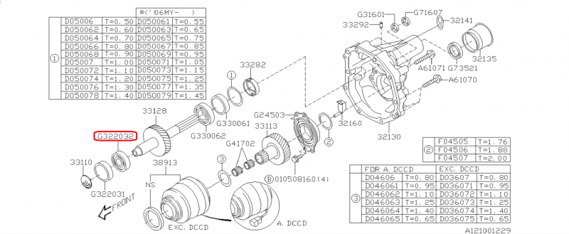 SUBARU Joint Etanchéité Arrière Huile Boîte De Transfert G322032 IMPREZA STI 2001-2018