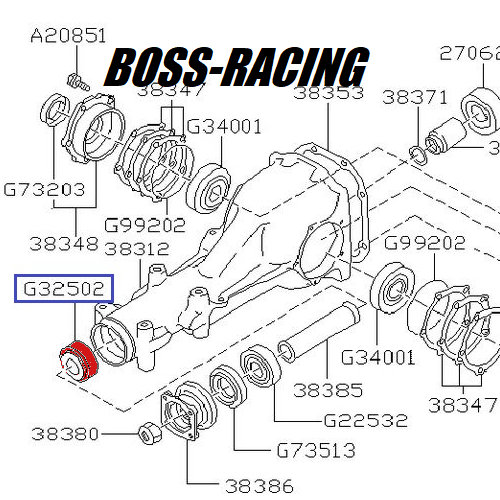 SUBARU Roulement De Arbre Différentiel Arrière GT 1993-2000 WRX et STI 2001-2007