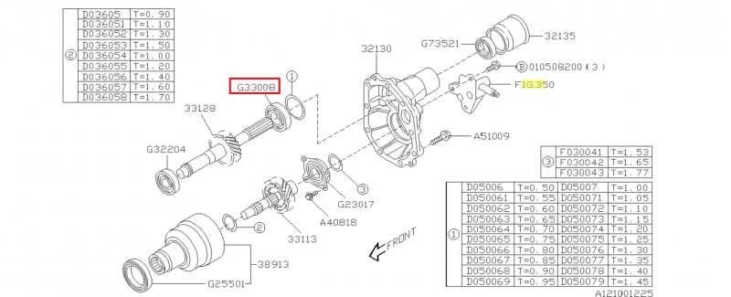 SUBARU ROULEMENT DE BOITE 5 VITESSES GT 2000 et WRX 2001-2007