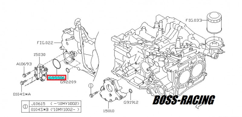 SUBARU JOINT TORIQUE G95506 CARTER DISTRIBUTION DIESEL EE20 2.0D