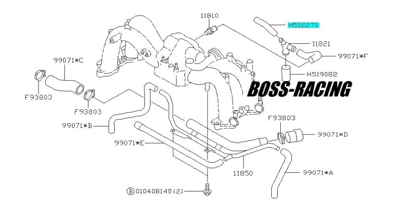 SUBARU Durite Reniflard Du Bas Moteur Induction GT 1996-2000