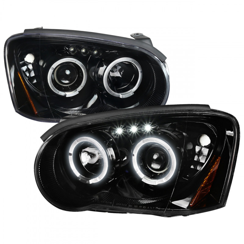 Paire Optique Phare Avant Noir Fumé Double Halo Brillant Pour SUBARU IMPREZA WRX Et STI 2003-2005
