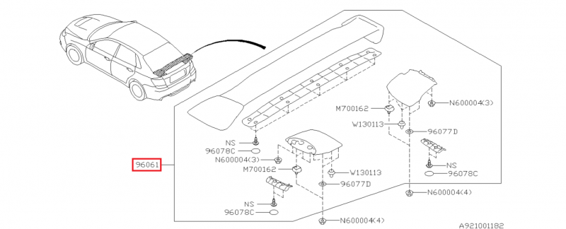 SUBARU Becquet De Coffre Origine IMPREZA STI 2011-2014