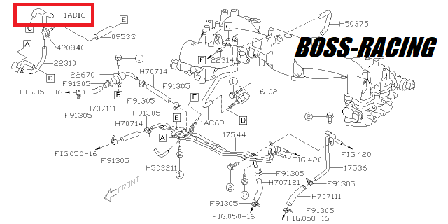 SUBARU Durite Dépression De Mise à l'Air Rails Essence WRX 2001-2007 et STI 2001-2014