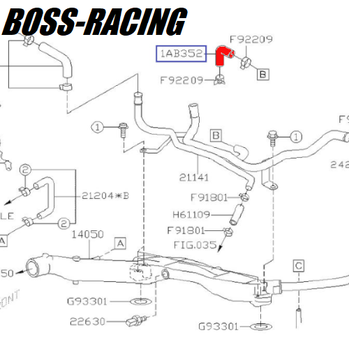 SUBARU Durite Coude De Reniflard Bas moteur STI 2001-2014