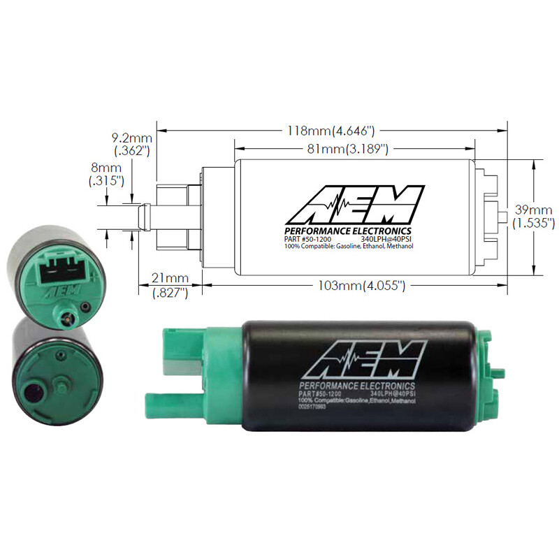 AEM E85 Pompe Essence Bio-Ethanol 340 L/H Universel