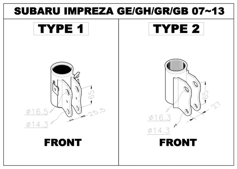 D2 RACING STREET Kit Combiné Fileté SUBARU IMPREZA WRX 2008-2014 et 2.0D 2009-2011