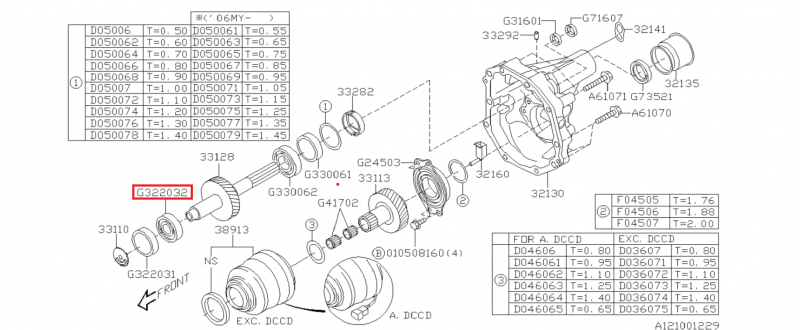 SUBARU Joint Etanchéité Arrière Huile Boite De Transfert G322032 Des IMPREZA STI 2001-2018