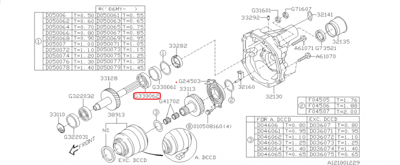 SUBARU Joint Etanchéité Arrière Huile Boîte De Transfert G330062 IMPREZA STI 2001-2018