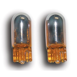 Paire Ampoule Avec Revêtement Argenté Et Eclairage Orange T10
