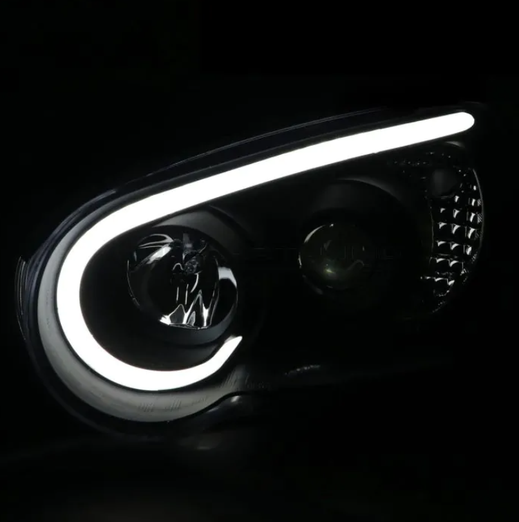 Paire Optique Phare Avant Fond Noir Pour SUBARU IMPREZA WRX Et STI 2003-2005