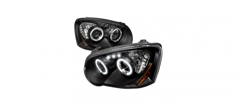 Paire Optique Phare Avant Noir Mat Double Halo Brillant Pour SUBARU IMPREZA WRX Et STI 2003-2005