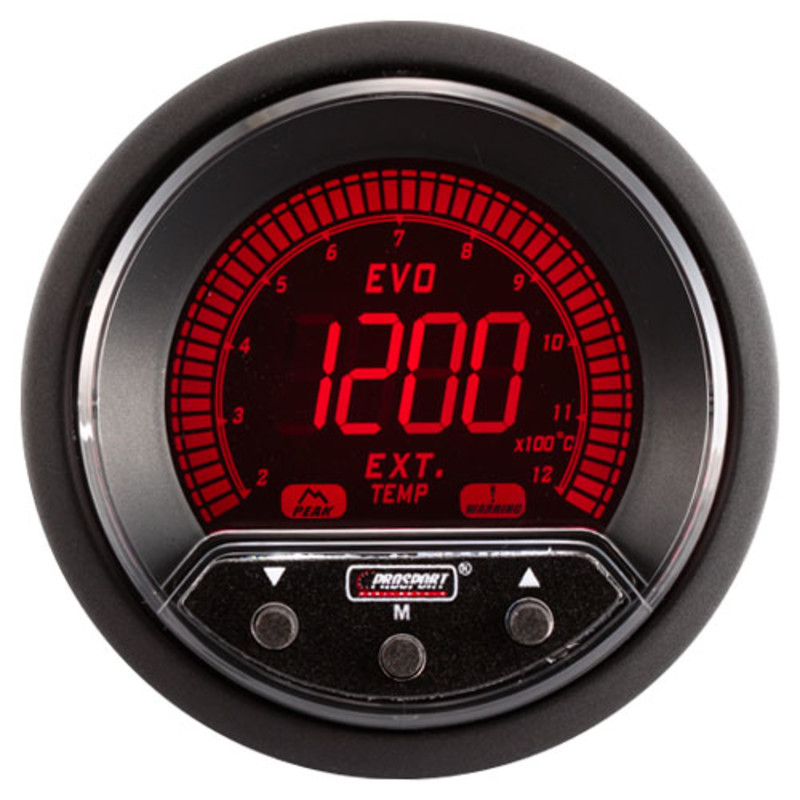 ProSport Evo Manomètre Température Échappement 52mm EGT 1200°C