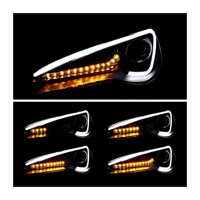 SK-Import Phares Avants LED Bar Avec feux clignotants séquentiels Brillant(e) Noir Toyota GT86