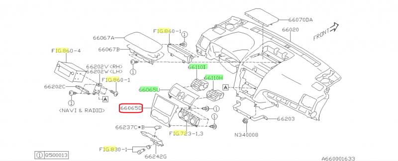 SUBARU Cache Contour Autoradio Des Impreza STI 2014-2015